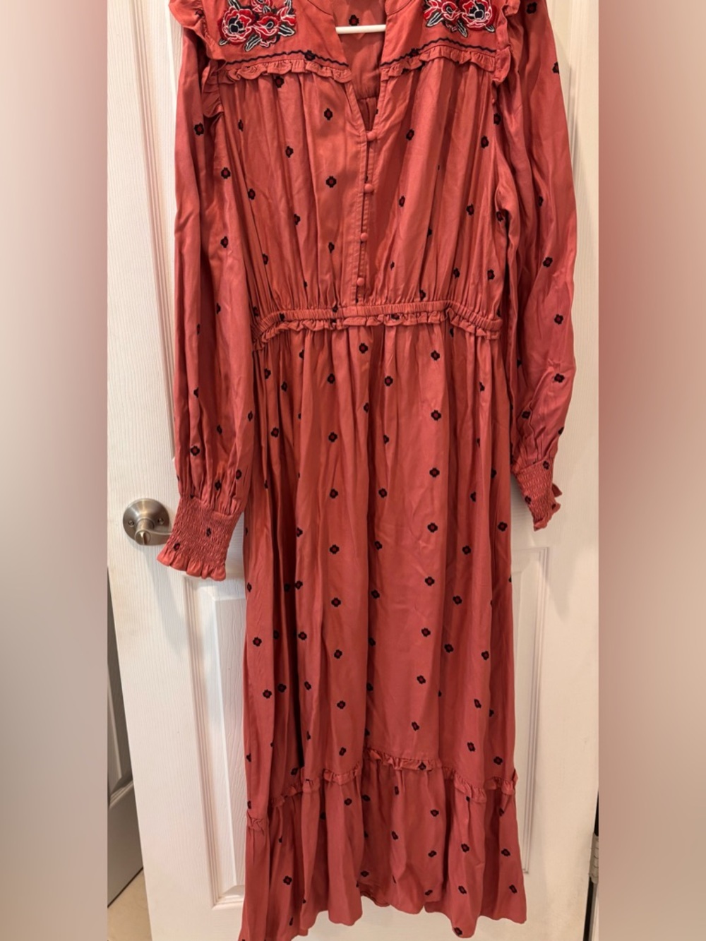 Farmers Market Embroidered Maxi‎  Dress